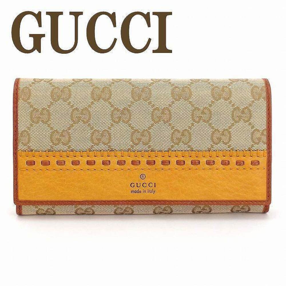 Gucci GG Canvas Long Wallet Handcrafted Leather